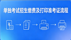 单独考试招生缴费及打印准考证流程
